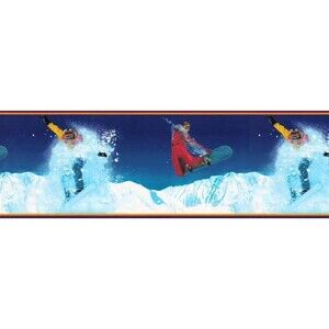 (4) NEW PACKS Vintage Snowskate Sport Wallpaper Border Brewster Wallcoverings